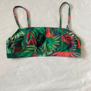 tropical print bikini top